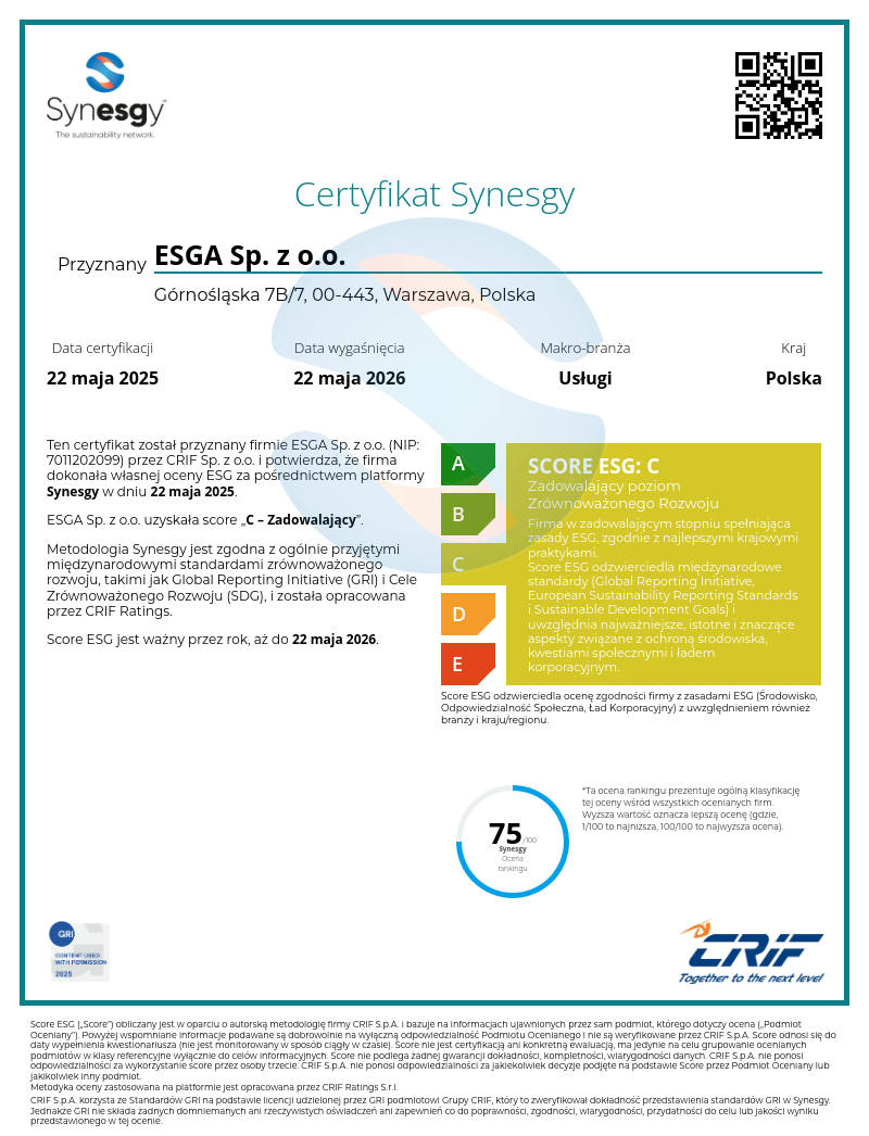Akademia ESG_Synesgy_certyfikat ESG